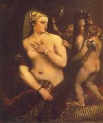 TIZIANO Vecellio Venus at her Toilet oil